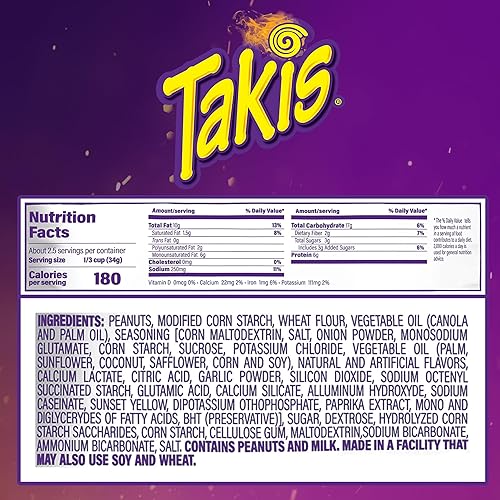 Vista 20 de Takis Flare Hot Nuts - Caja de 12 unidades / 3.2 onzas, sabor a chile y lima, medio picante de doble crujiente