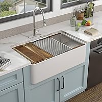 Vista 39 de 36 Farm Sink White - Fulorni 36"x20" Farmhouse Kitchen Sink Flat Apron Front White Ceramic Porcelain Fireclay Deep Single Bowl Farmer Kitchen Sink