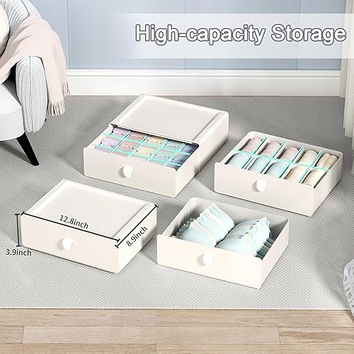 Miniatura 3 de Cajón organizador de ropa interior, cajón de sujetadores de plástico con 1 celda, organizador de armario apilable, caja de almacenamiento para