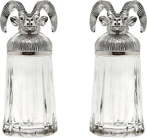 Godinger Salero y pimentero Silver Metal Rams Head