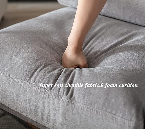 Miniatura 57 de DUOMAY Silla decorativa moderna Mid-Century, cómoda silla de sherpa para sala de estar, dormitorio, oficina, sillón de respaldo medio con patas de