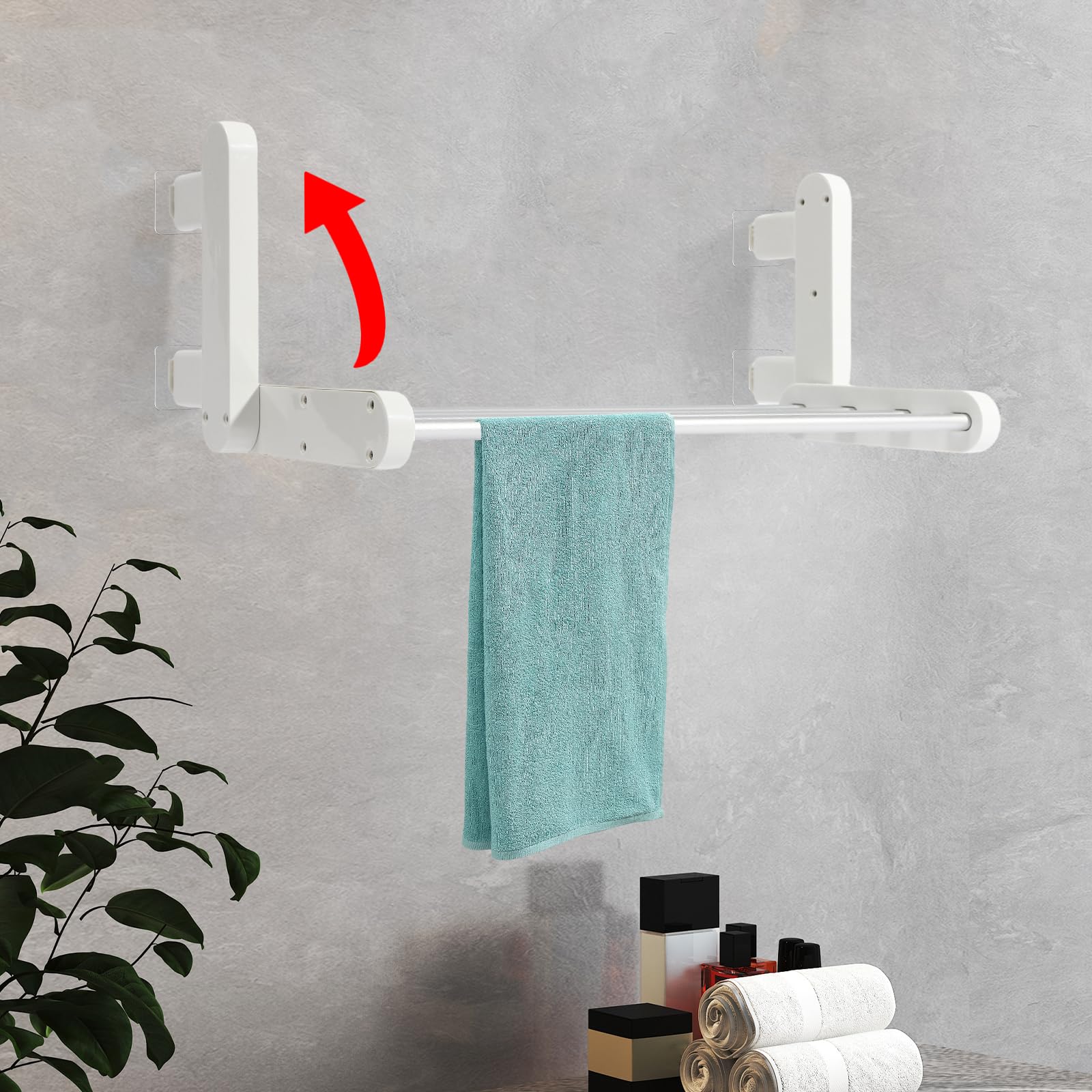 Elektrischer Handtuchhalter 55°C Thermostat 36W Heizkörper Wandmontage Handtuchwärmer 90° Faltbar und 8H Timer 55 * 11 * 21cm Klein Bad Handtuchtrockner Weiß Handtuchheizkörper