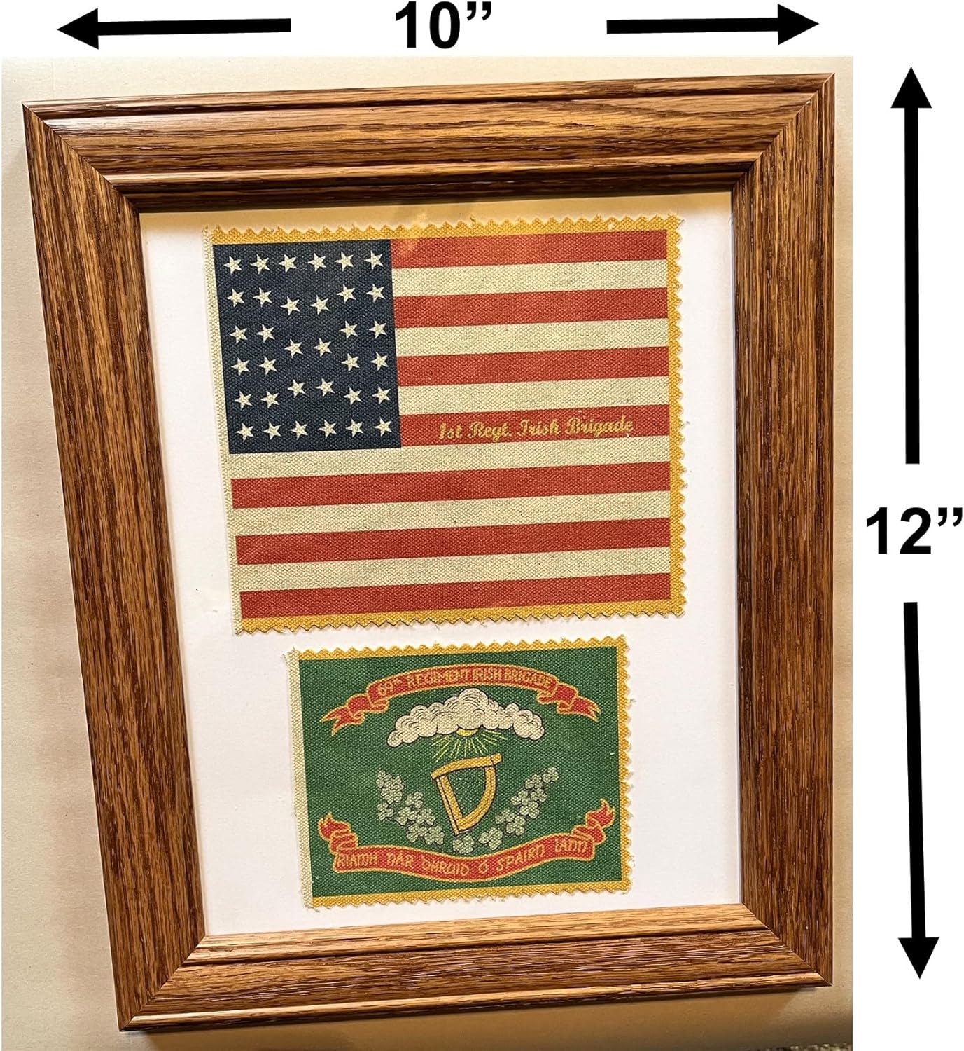 34 star Civil War Flag Set, 69th New York, Irish Brigade. Patriotic American Wall Decor Art.
