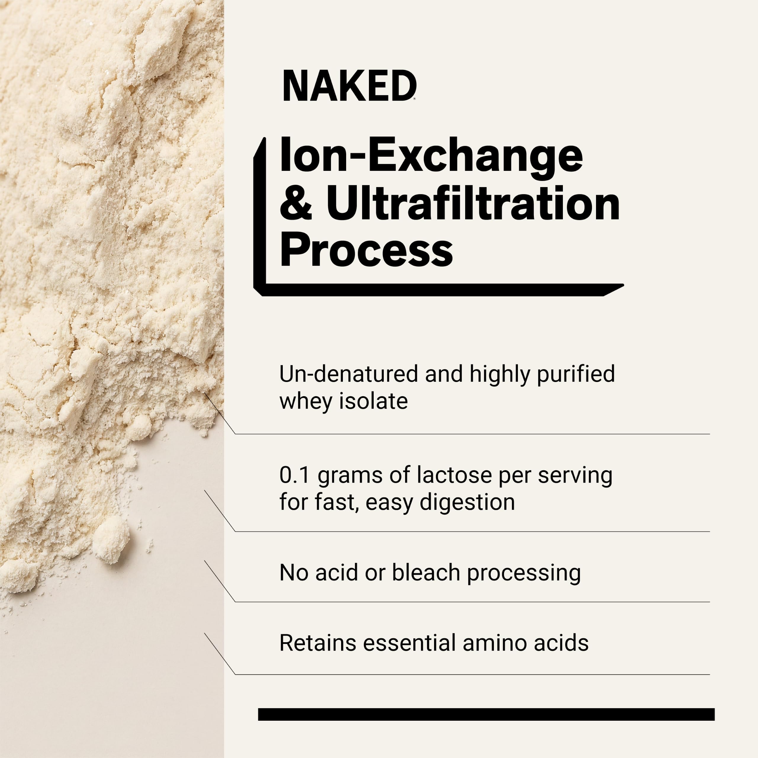NAKED Vanilla Whey Isolate Protein - Only 4 Ingredients, 30g Grass-Fed Protein, Undenatured, No GMO, No Soy, Gluten-Free, No Preservatives - 24 Servings — Amazon image 4