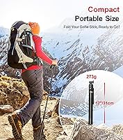 Vista 3 de ASHINER - Trípode de teléfono con control remoto, soporte portátil de 69 pulgadas para grabación, soporte extensible para teléfono celular con luz