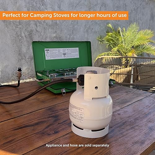 Miniatura 8 de Flame King 3LB - Cilindro de tanque de propano de acero vacío de 3 libras con manómetro y válvulas OPD para parrillas y barbacoas, camping, pesca