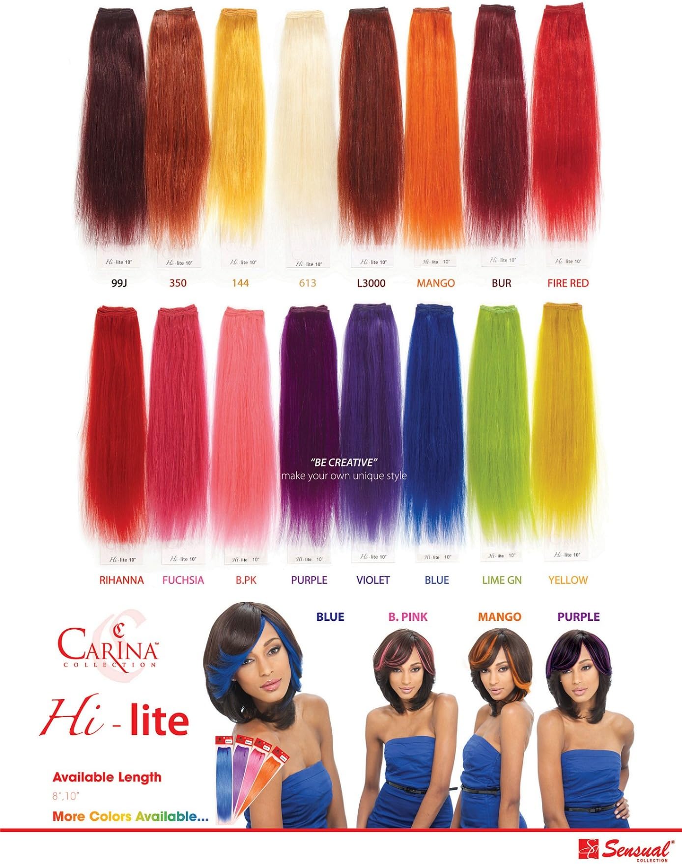 Hi-Lite 8" Human Hair, VIOLET