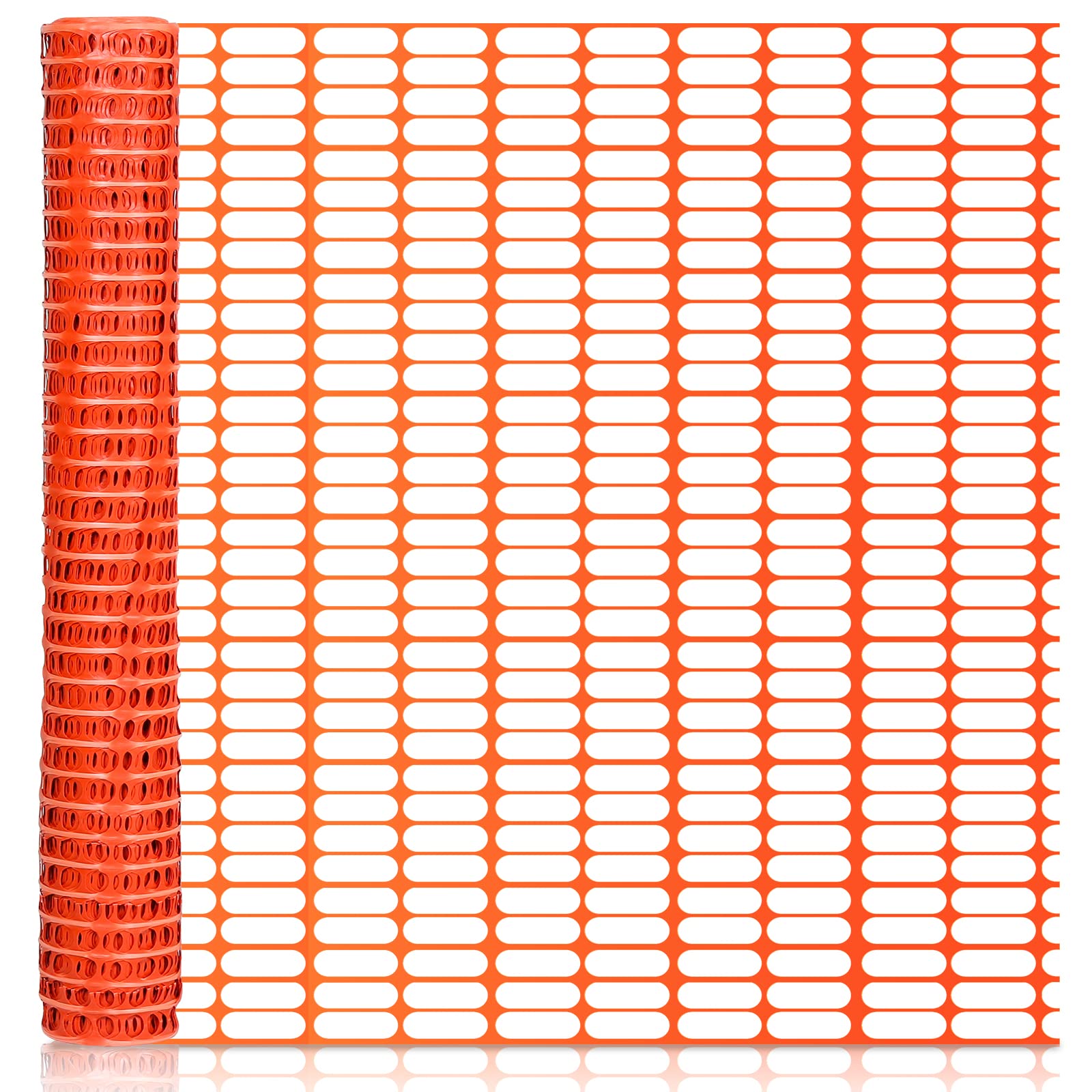Schutznetz aus Kunststoff, Warnnetz, Auffangnetz Bauzaun Fangzaun Wildzaun Fangnetz, Rolle, Orange, 1 m x 50 m