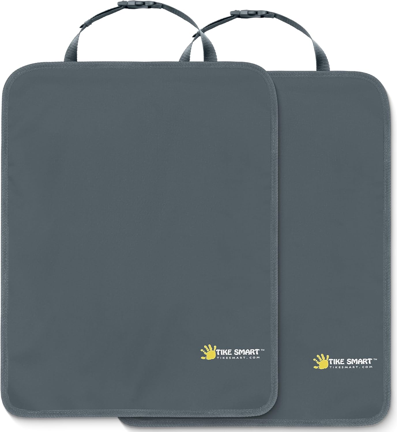 Premium Kick Mats - Luxury Seat Back Protectors and Seat Covers with Invisible Strap - 2-Pack - Gray (Grey) image 5