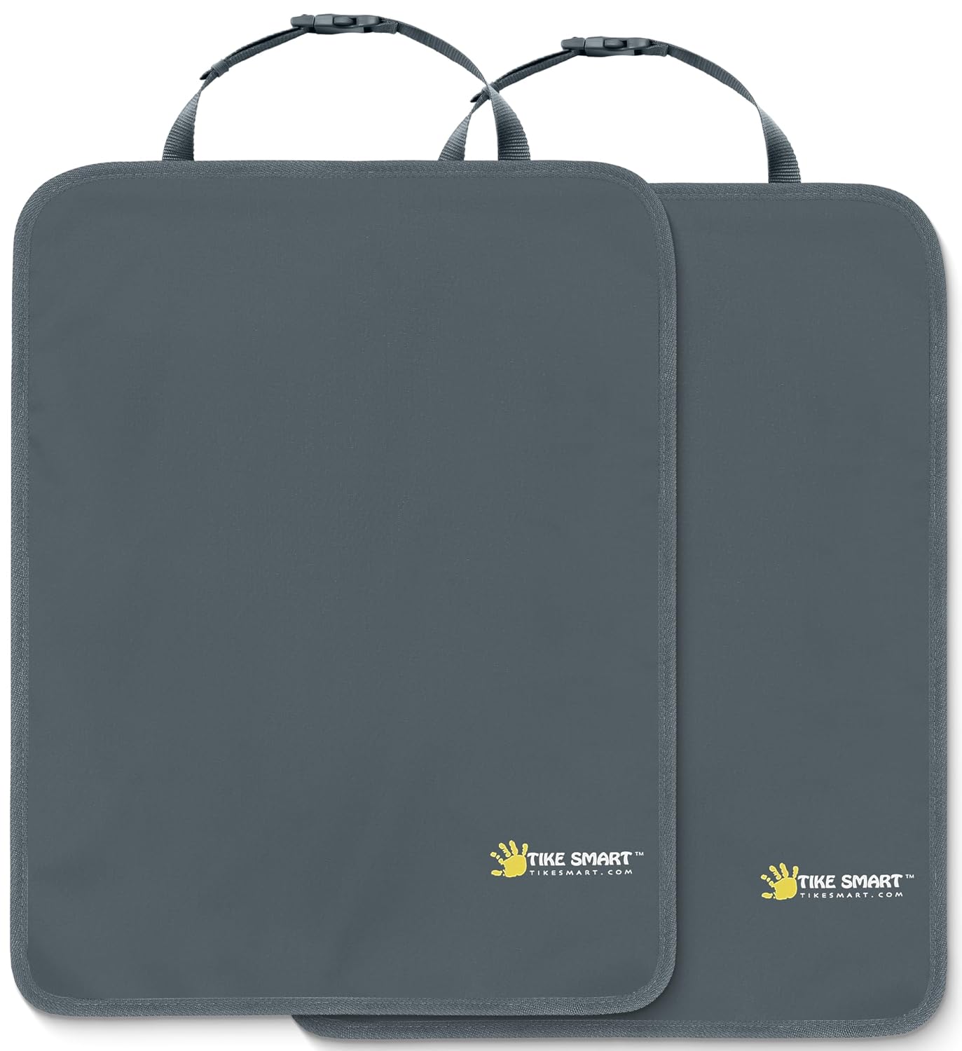 Luxury Clean-Edge Kick Mats - Seat Back Protectors and Seat Covers with Invisible Strap and Stiff Edging (2 Mats)