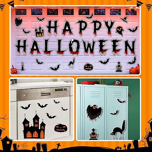 Miniatura 4 de Decoraciones de Halloween, imanes para puerta de garaje, 30 piezas magnéticas de Feliz Halloween, decoración de Halloween al aire libre, calcomanías