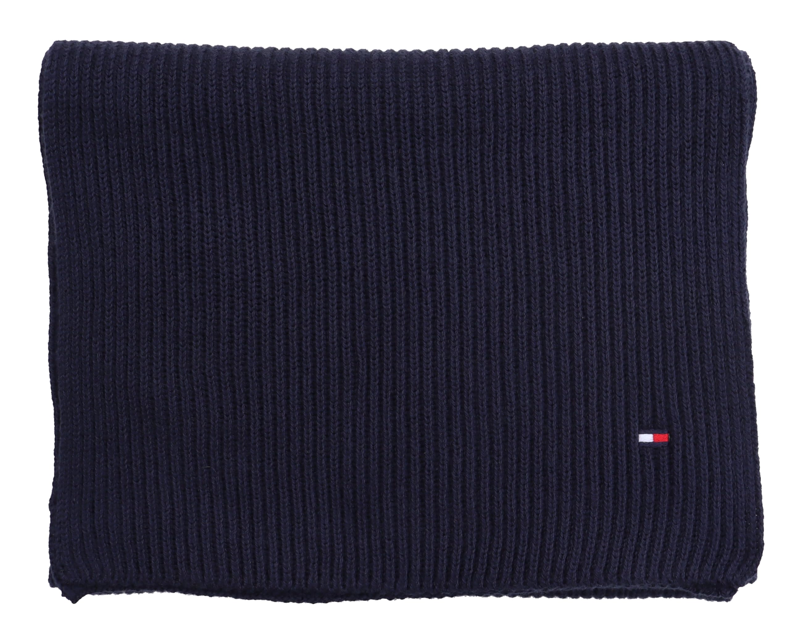Tommy Hilfiger Schal Strickschal Cotton Cashmere Scarf Blau Space Blue