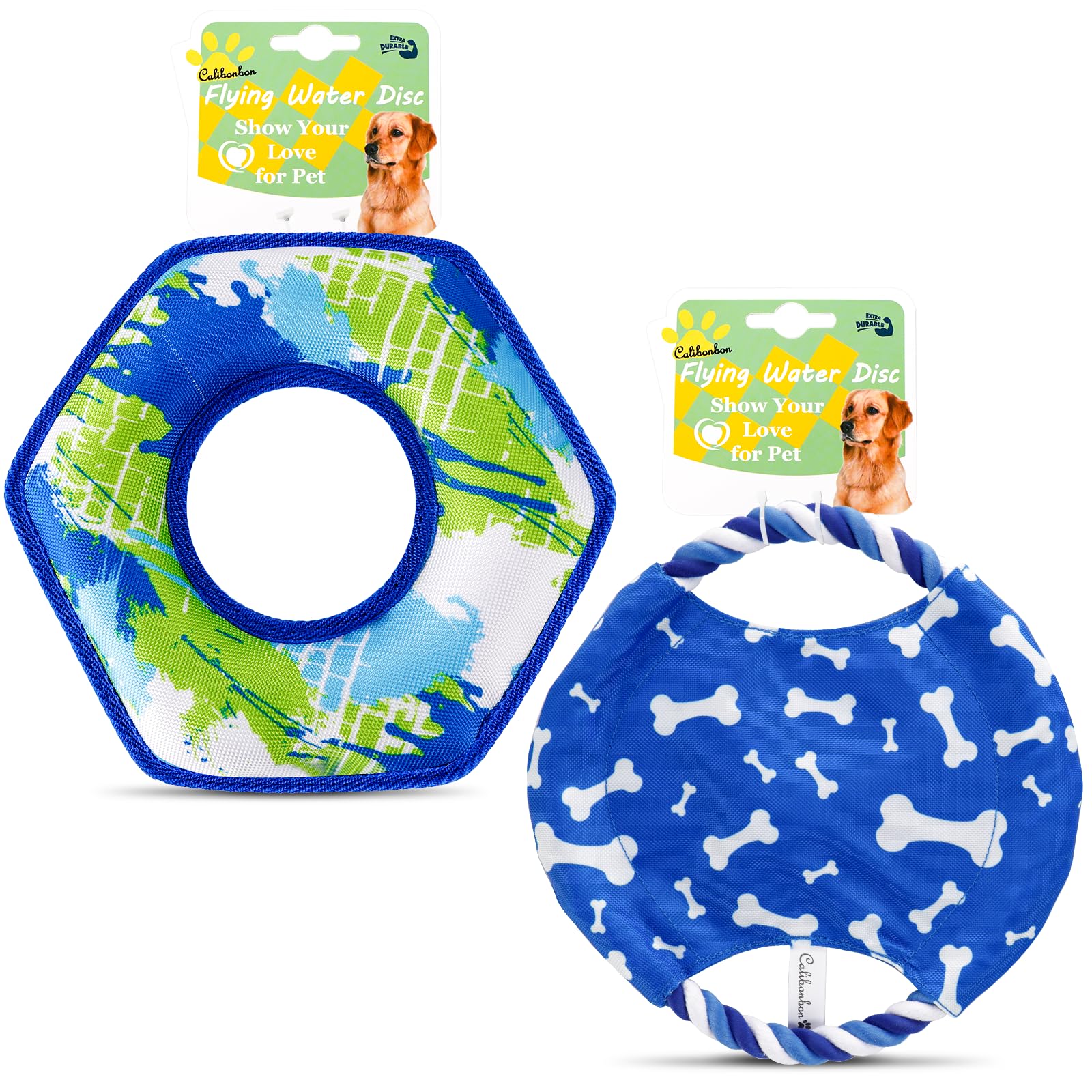 Juego de discos voladores para perros | Frisbee flotante duradero + disco volador de cuerda | Juguetes de entrenamiento interactivos para interiores y exteriores | para perros pequeños y