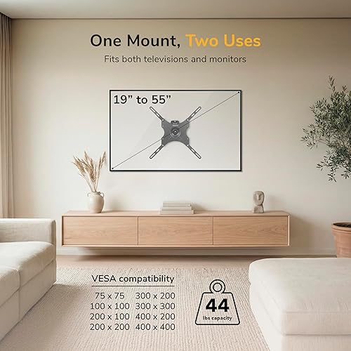 Miniatura 3 de Mount-It! Soporte de pared para TV de movimiento completo con bloqueo para pantallas de 23 a 42 pulgadas, placa VESA extraíble antirrobo, rotación