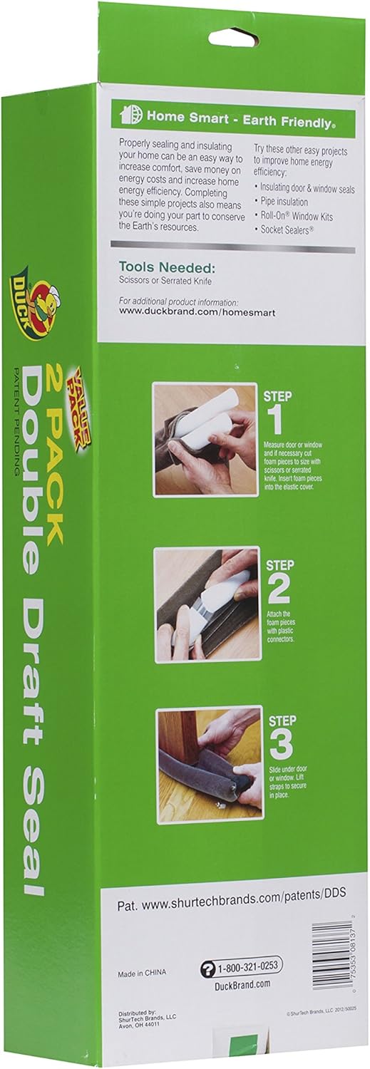 Duck Brand Double Draft Seal Set for Doors and Windows, 2-Pack, 284428