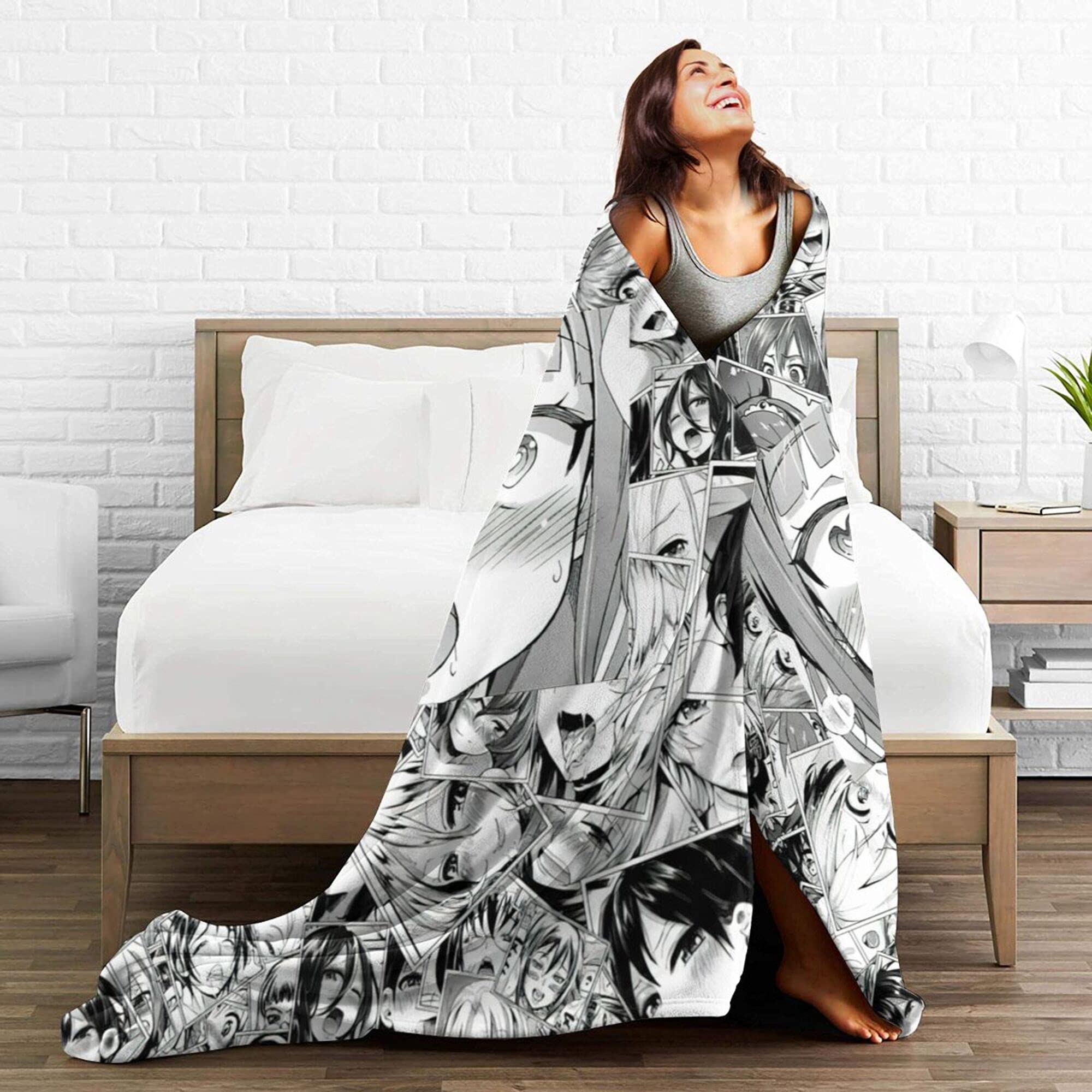 Amazon.com: Ahego Throw Blanket Anime Collage Throws Flannel Ultra