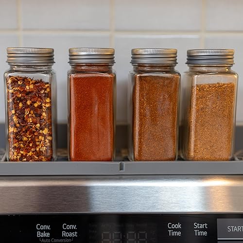 Miniatura 6 de TEO Estante magnético de silicona para estufa, color gris, 30 x 3.5 x 1.25 pulgadas, resistente al calor, organizador de especias de cocina, estante