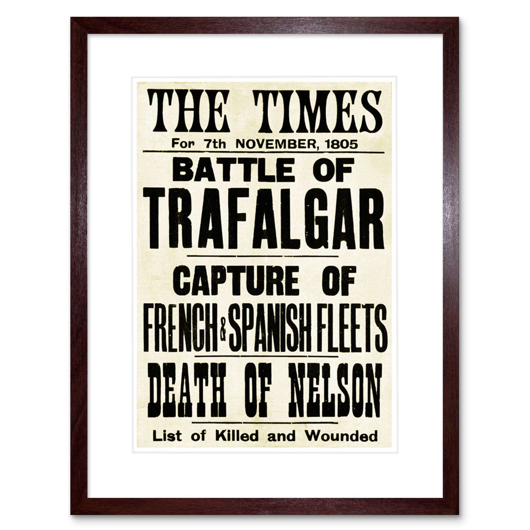 Wee Blue Coo War Napoleonic Battle Trafalgar Times News 1805 UK Nelson Framed Wall Art Print