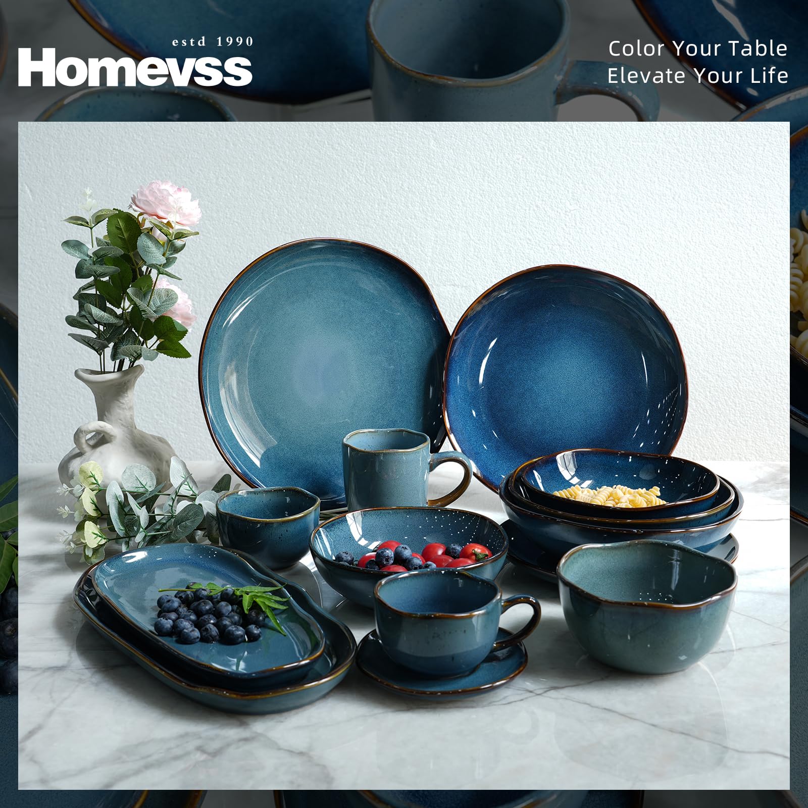 Amazon.com | Home VSS Highland 16pc Dinnerware Set, Unique Organic