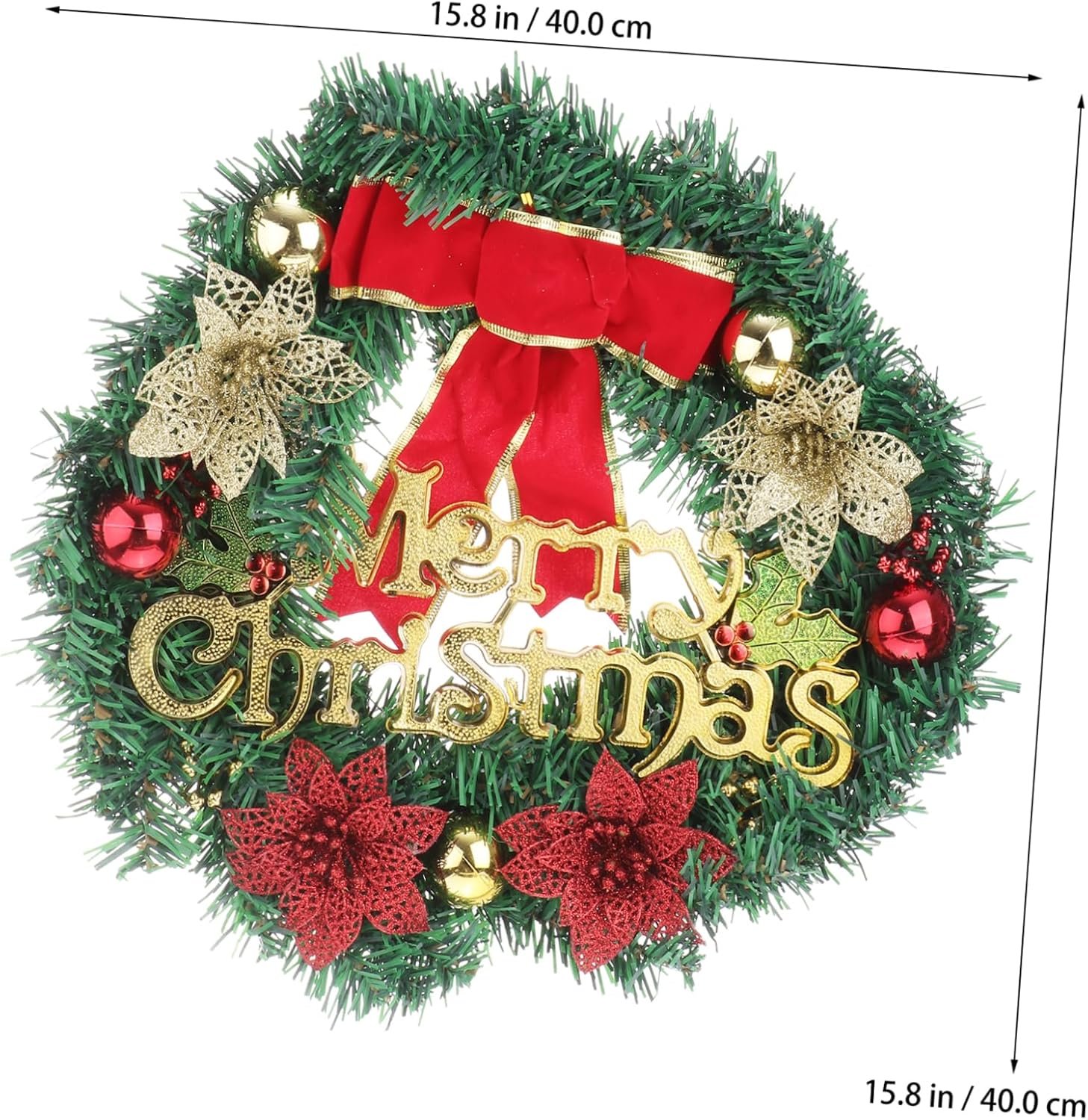 Christmas Wreath Decor Door Hanger for Wreath Christmas Hanging Ornament Christmas Wreath Ornament Floral Garlands for Decor Christmas Garland with Wreath Door Hanging Window