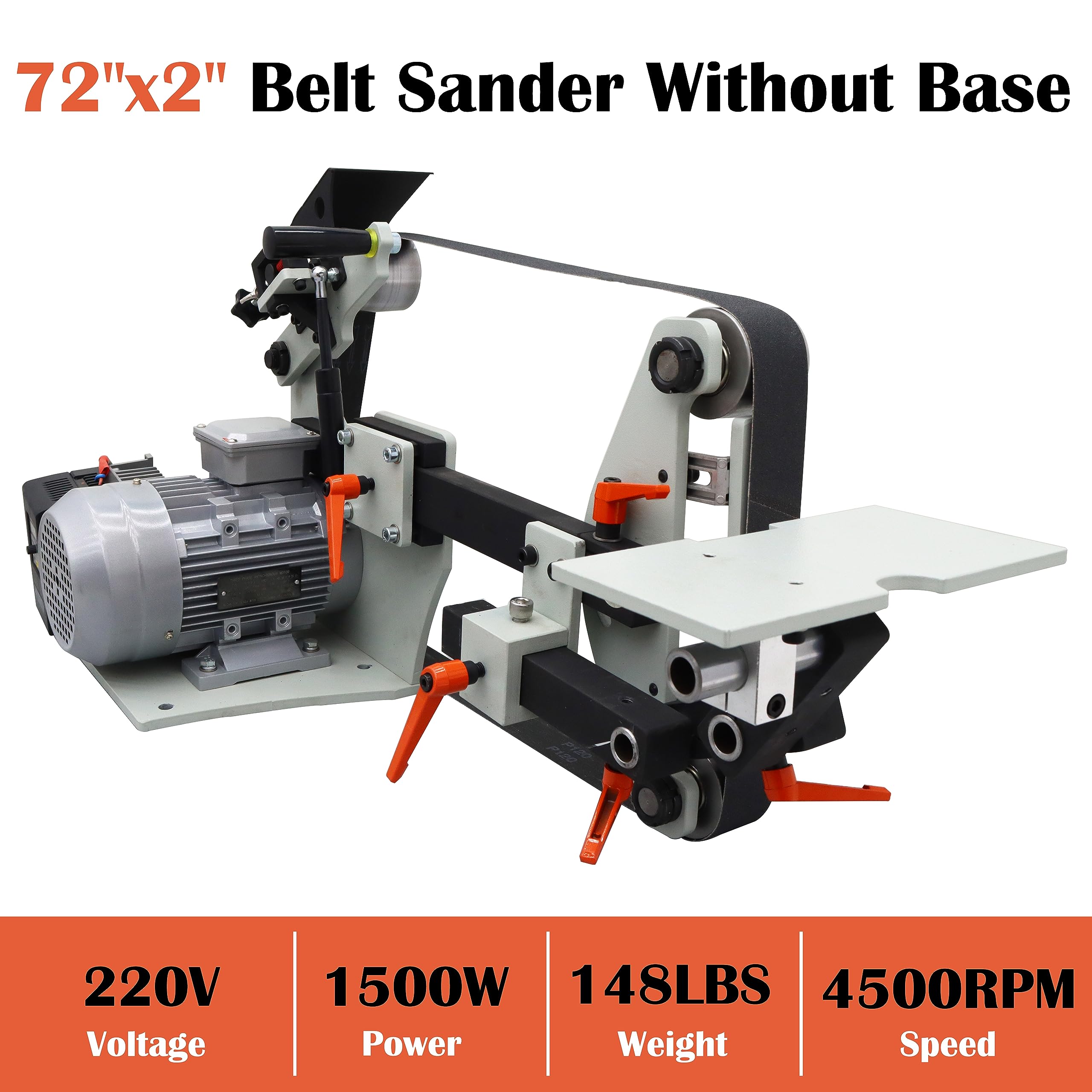 WYDDDARY Belt Sander 2Hp Variable Speed Power Bench Sander with 3 Grinding Wheel 2