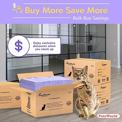 Miniatura 7 de PETSWORLD Almohadillas perfumadas frescas para gatos Tidy Cats Breeze Litter System 50 almohadillas para caja de arena para gatos, 16.9 x 11.4