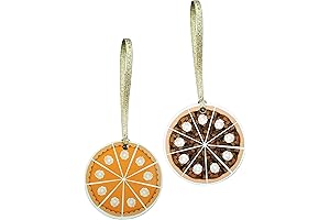Pumpkin and Pecan Pie Glass Christmas Ornaments