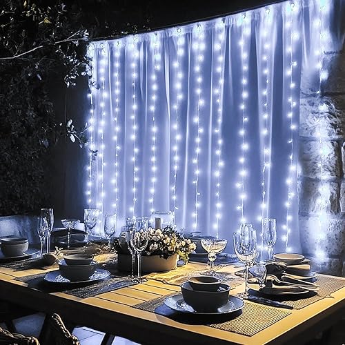 Miniatura 6 de Dazzle Bright-Guirnalda de 300 luces LED guirnalda de luces navideñas con 8 modos de iluminación impermeables, conectables para ventanas,