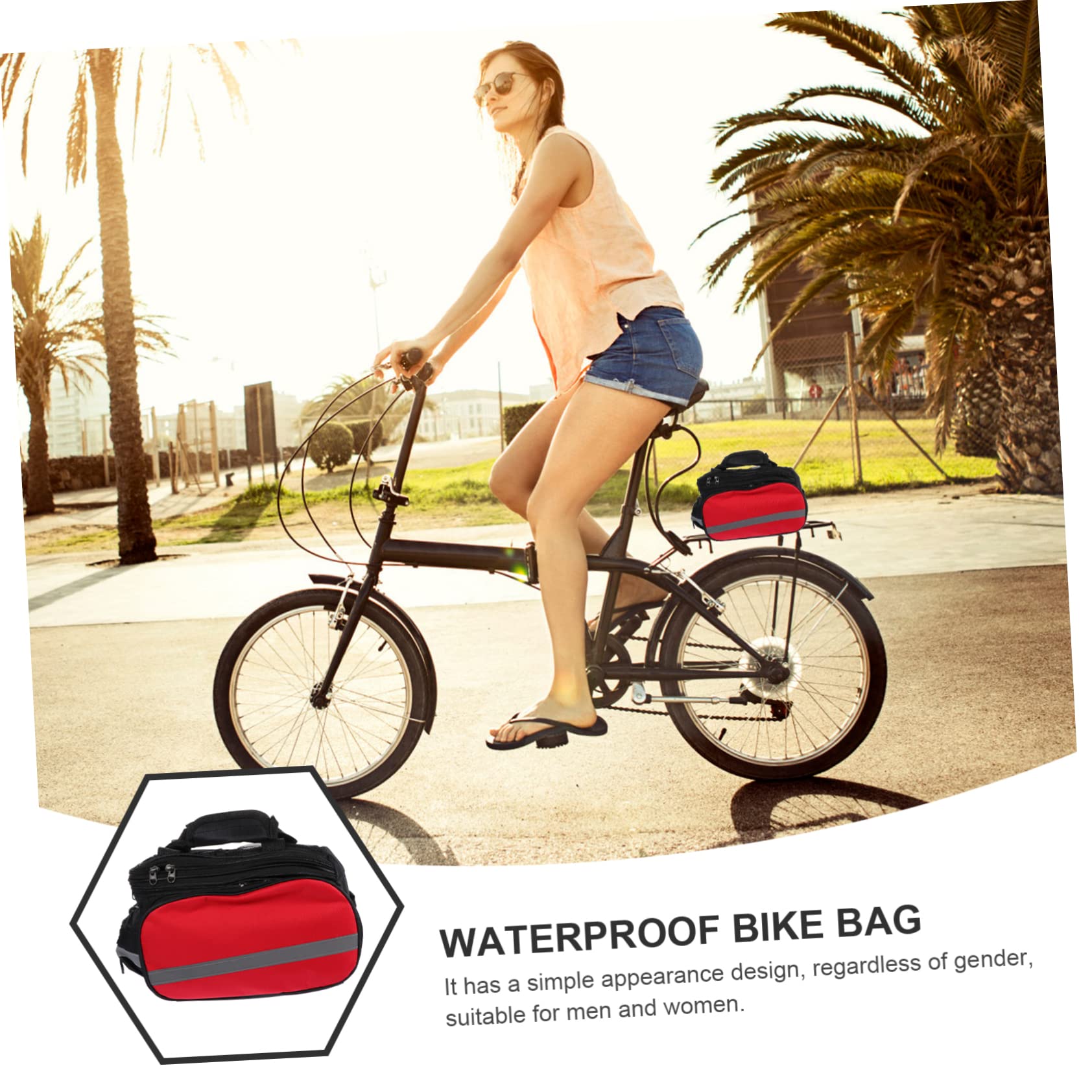 TOYANDONA Borsa Posteriore per Bicicletta, Borsa Portaoggetti Sul Portapacchi, Tessuto Oxford, Grande Capacità, Striscia Riflettente