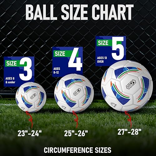 Miniatura 2 de Juego de pelotas de fútbol  Tamaño oficial 3, 4, 5 pelotas de fútbol con bomba y 6 conos, cubierta de TPU suave, equipo de entrenamiento de fútbol