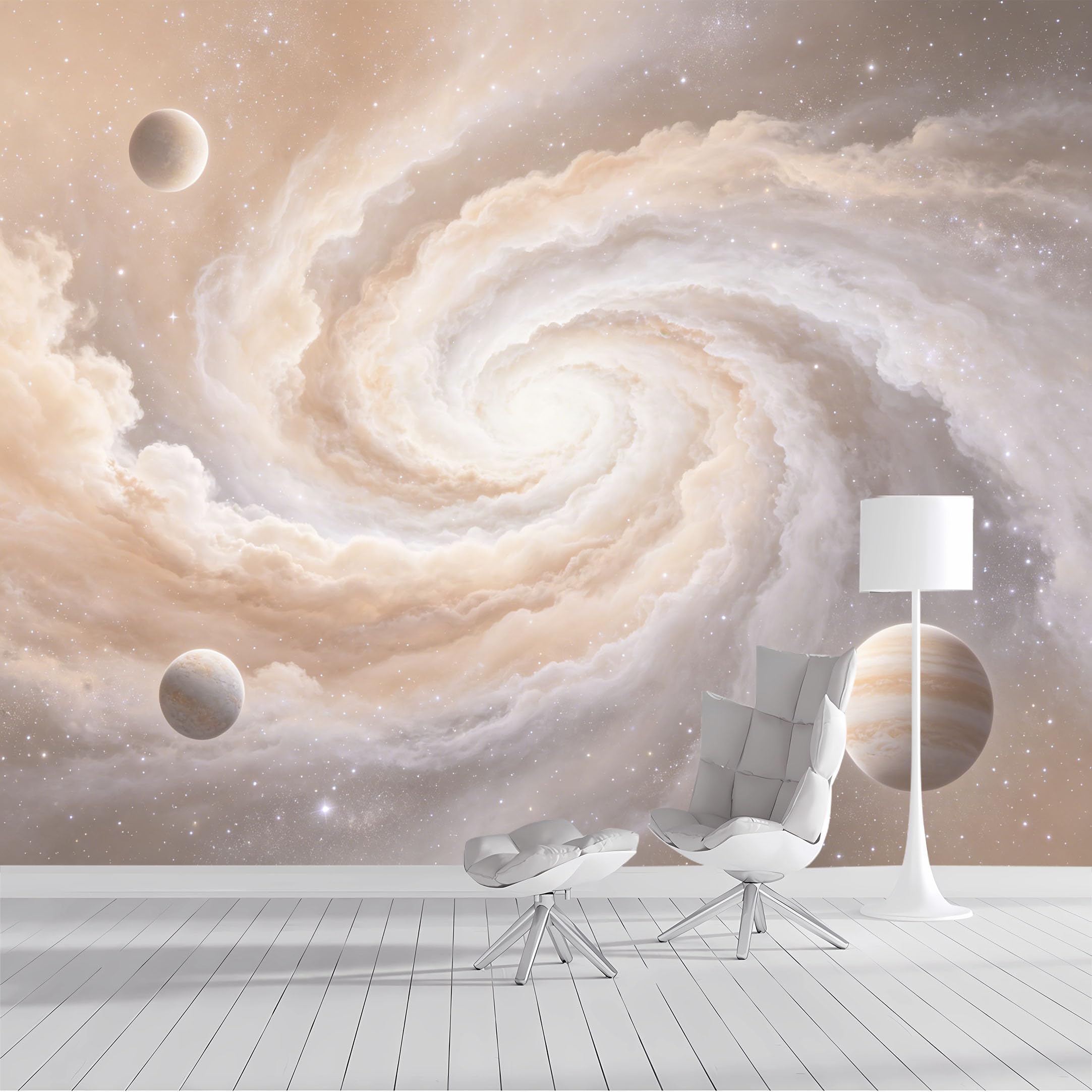 Custom Size Wall Mural Cosmic Nebula Swirl Planets Space Galaxy Stars Watercolor SelfAdhesive Wall Fabric Removable Peel and Stick Wallpaper Wall Decor for Living Room Bedroom Bathroom