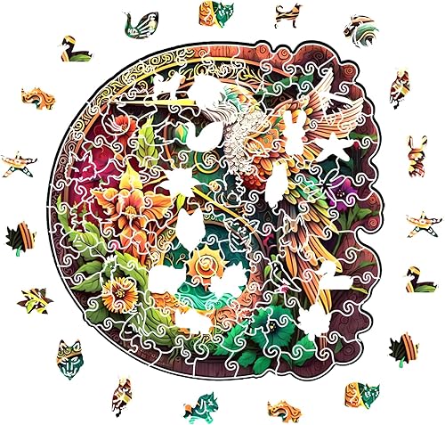 Miniatura 2 de Rompecabezas de madera para adultos, rompecabezas de colibrí Nectar Quest, rompecabezas de madera, con forma de animal, juegos familiares, regalos