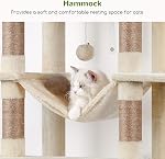 Globlazer XXL Giant Cat Tree, 83 Inch Heavy Duty Tall Cat Tower for Indoor Cats Large Adult, Multi-Level Large Cat Condo with 8 Scratching Posts, Hammock, 2 Cat Caves, 2 Platform, Beige, F83B