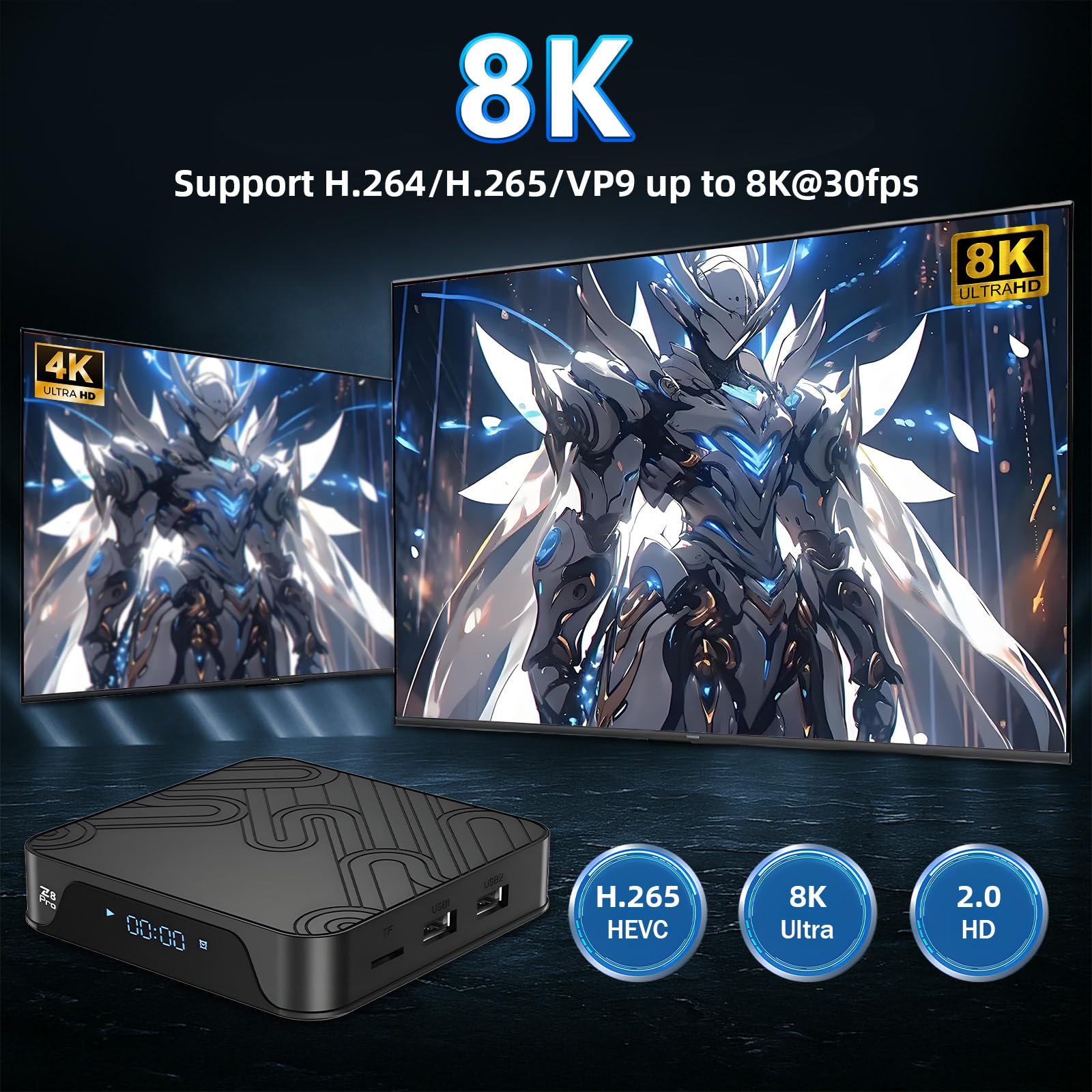 XIXIMENG Z8 PRO Android TV Box 4K/8K HDR Android Box,2.4GHz+5GHz