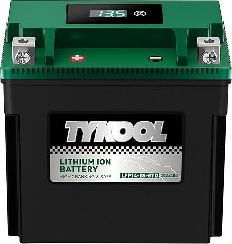 Miniatura 16 de TYKOOL YTX5L-BS YTZ7S 2X Amperios de arranque 150A, batería de litio LiFePO4 para motocicleta, 12.8V 3Ah, lectura digital, compatible con ATV,