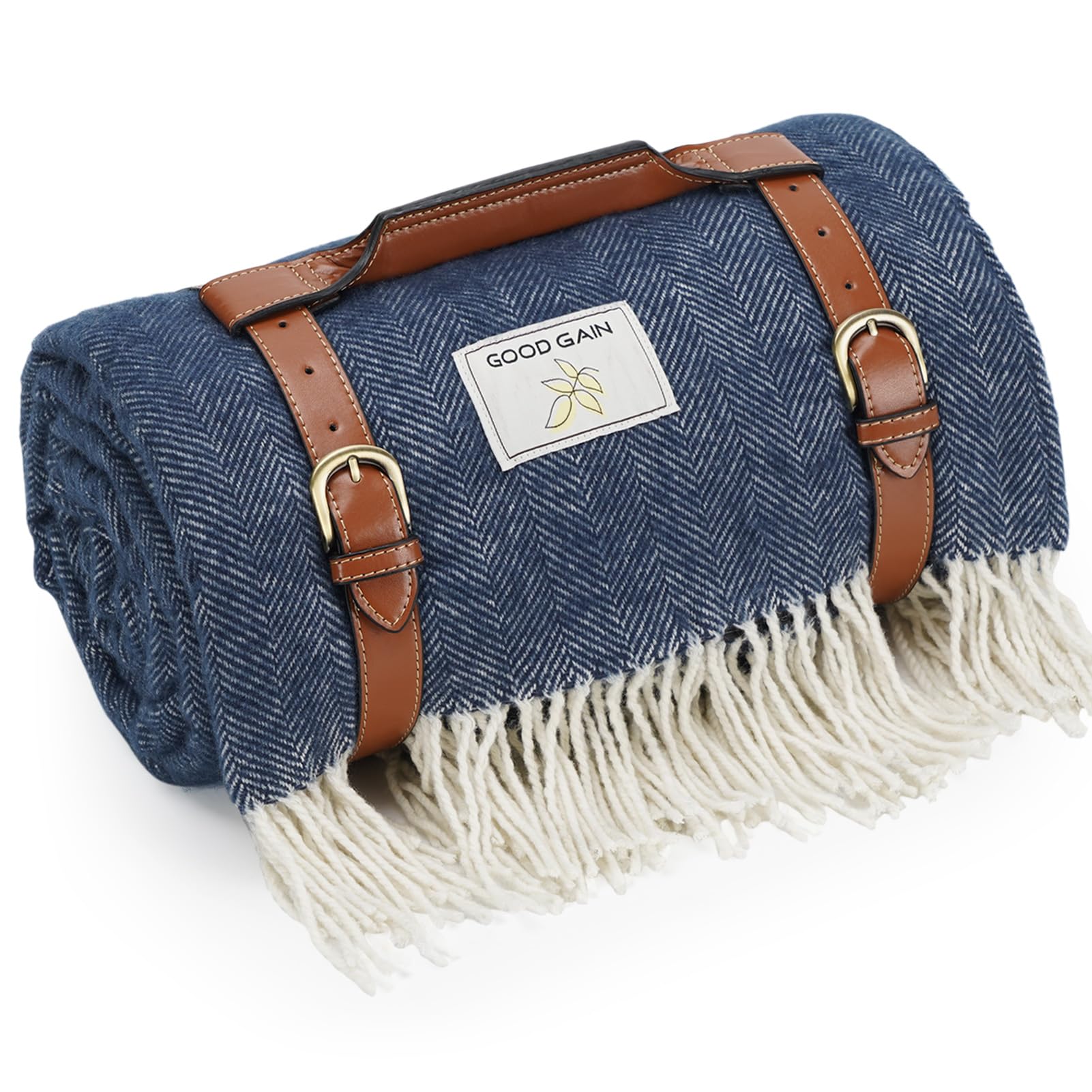 Waterproof Picnic Blankets- Extra Large Outdoor Blanket Foldable, Beach Blanket with PU Handles, Sandproof Picnic Mat for Hiking, Camping, Lawn, Park, Grass. Blue