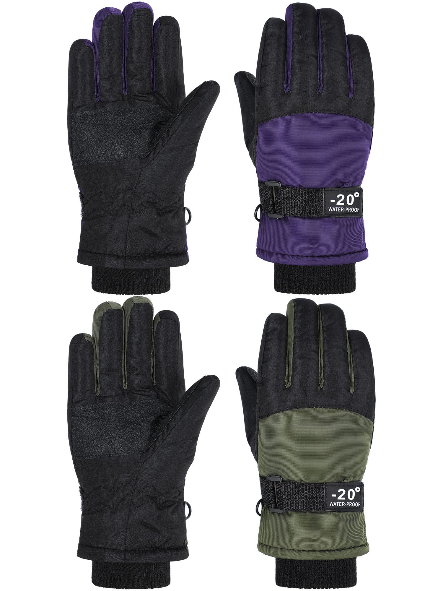 SATINIOR 2 Pair Kids Winter Gloves