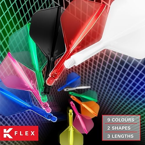Miniatura 2 de Target Darts K Flex - Vuelos y ejes de dardos integrados, n.º 6 negro (mediano) | Paquete de 3 K-Flex - No6, Kflex todo en uno moldeado para dardos