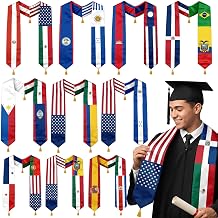 Class of 2026 Graduation Stole Flag Sash with Gold Tassels 72 Inch for High School College University Ceremony
