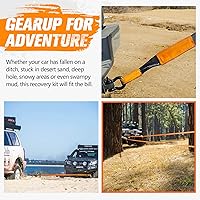 Vista 7 de BUNKER INDUST Kit de recuperación de correa de remolque resistente, correa de enganche de 3 pulgadas x 30 pies, 30,000 libras + receptor de enganche