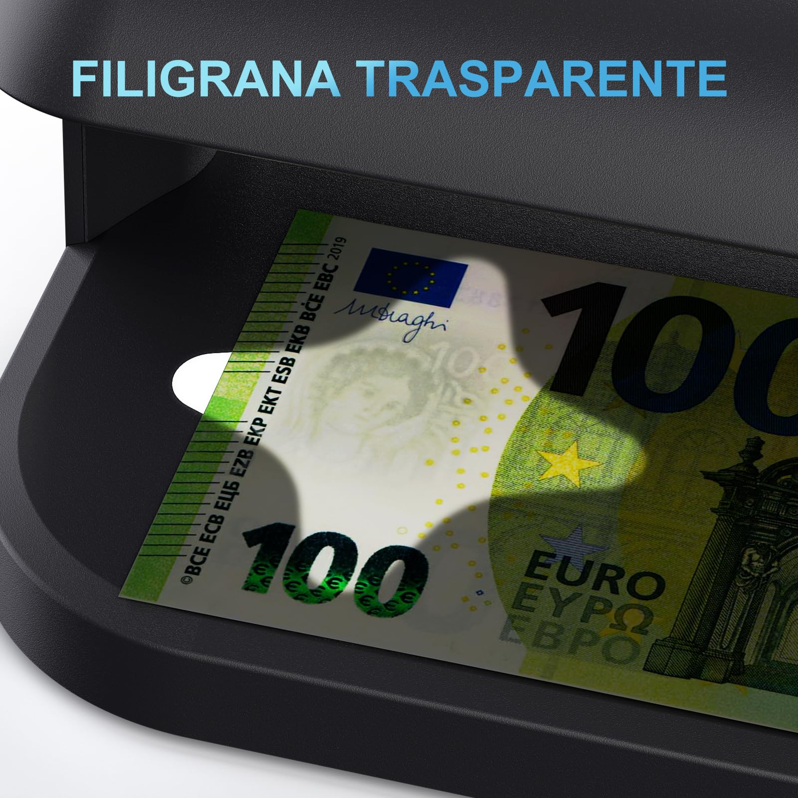 Aneken AL-17 rilevatore banconote false, controlla banconote con due lampade UV LED da 1800 lumen, verifica banconote UV, riconosce carte e documenti d’identità, adatto a tutte le valute globali