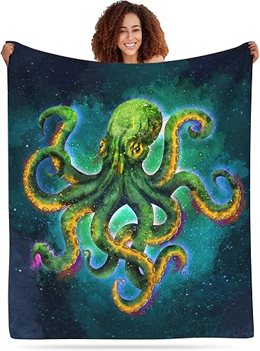 Manta de pulpo para niños, manta de pulpo, regalos para adultos, decoración temática de animales del océano para sofá, cama, sofá, océano, pulpos,
