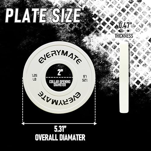 Miniatura 3 de EVERYMATE Placas de Peso de Cambio 1.25LB 2.5LB 5LB Juego Placa Fraccional Placas Olímpicas de Parachoques para Entrenamiento Cruzado Placas de Peso