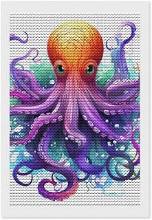 FodPand Diamond Art Kits for Adults, 5D Aurora Diamond Painting Kits for Beginners, Colorful Octopus DIY Full Drill Dots Gem Art Paint Crafts for Home Wall Decor 8"x12"