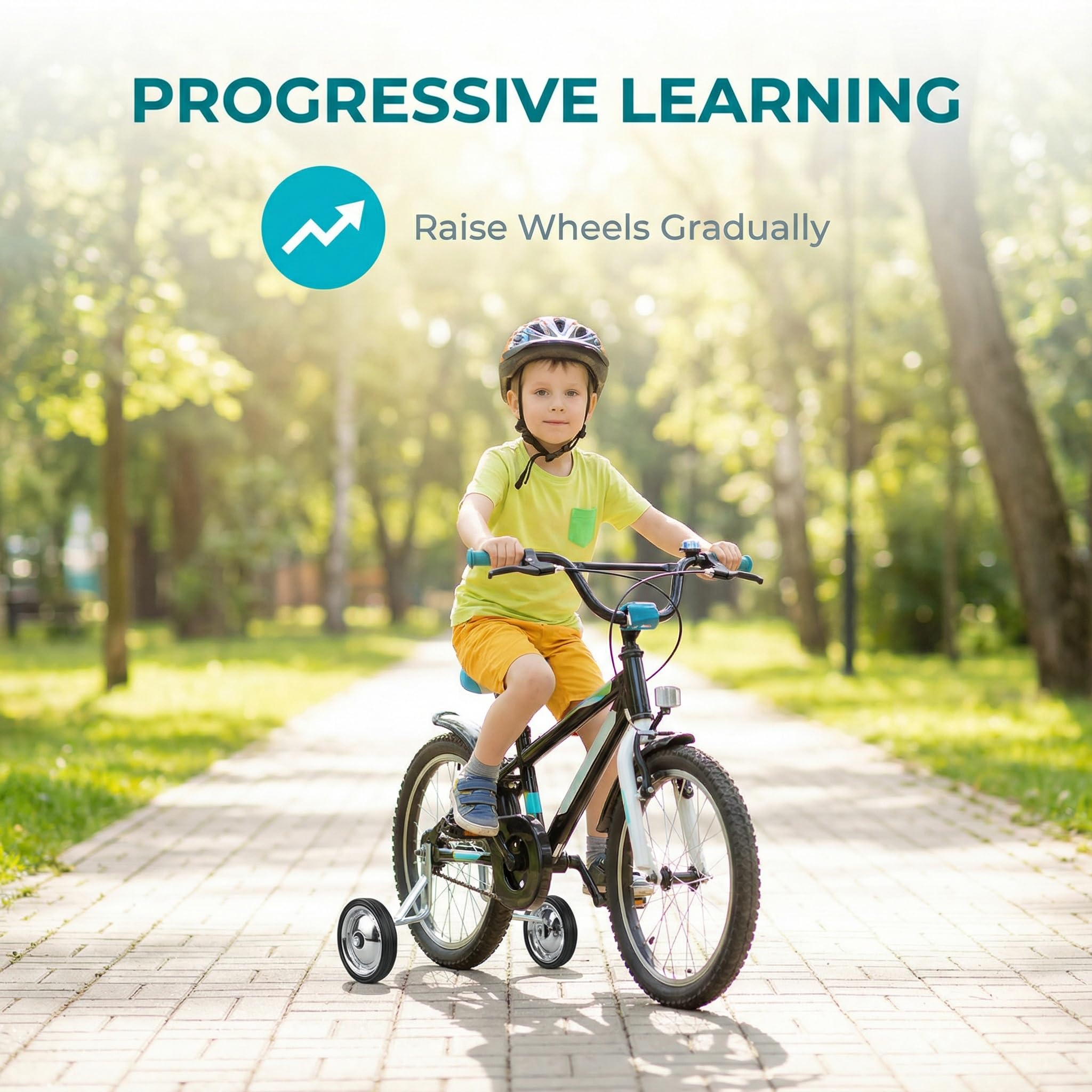Ejoyous Roues d'entraînement pour vélo à vitesse variable - Roues d' entraînement réglables - Roues latérales arrière - Stabilisateurs sûrs - Kit de montage pour enfants de 40,6 cm, 45,7 cm, 50,8 cm