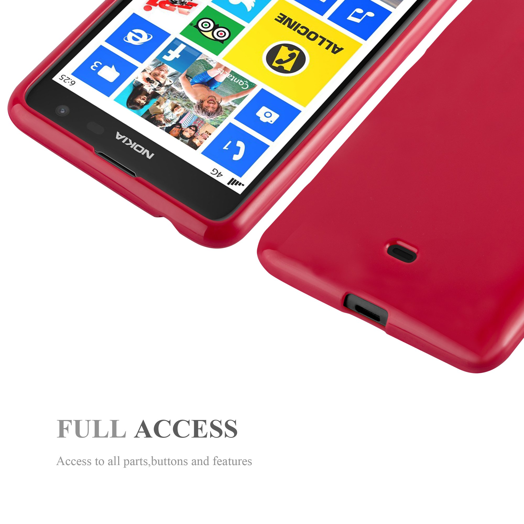 Cadorabo Cover Morbida In Silicone TPU Per Nokia Lumia 625 - Colore Rosso Cremisi, Ultra Sottile E Antiurto