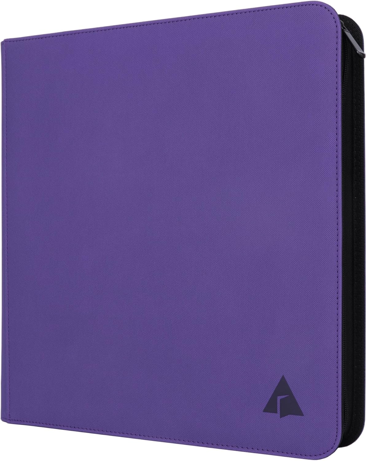 Rayvol 12‑Pocket Ringless Trading Card Binder – Holds 1104 Cards, Side‑Loading Black Pages, Zipper Album for TCG & Sports Collections -Purple
