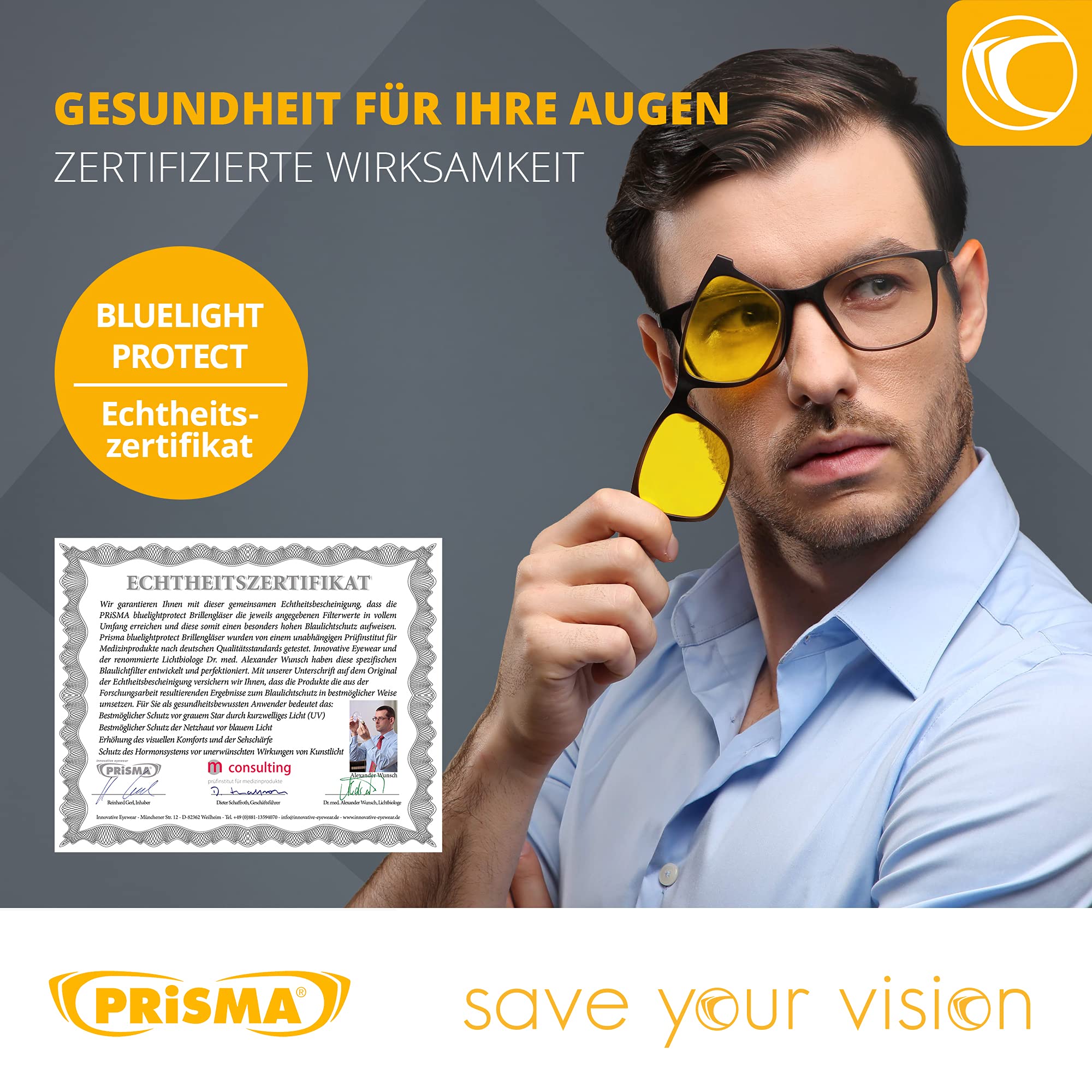 PRiSMA VARiA 1 - okulary z filtrem przednim DRiVE85 z niebieskim światłem - kierowcy - bluelightprotect - VA1923D