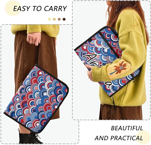 Miniatura 4 de Custom American Flag Mermaid Expanding File Folders 13 Pockets Accordion File Folder with Labels Personalized Portable Document Organizer for A4