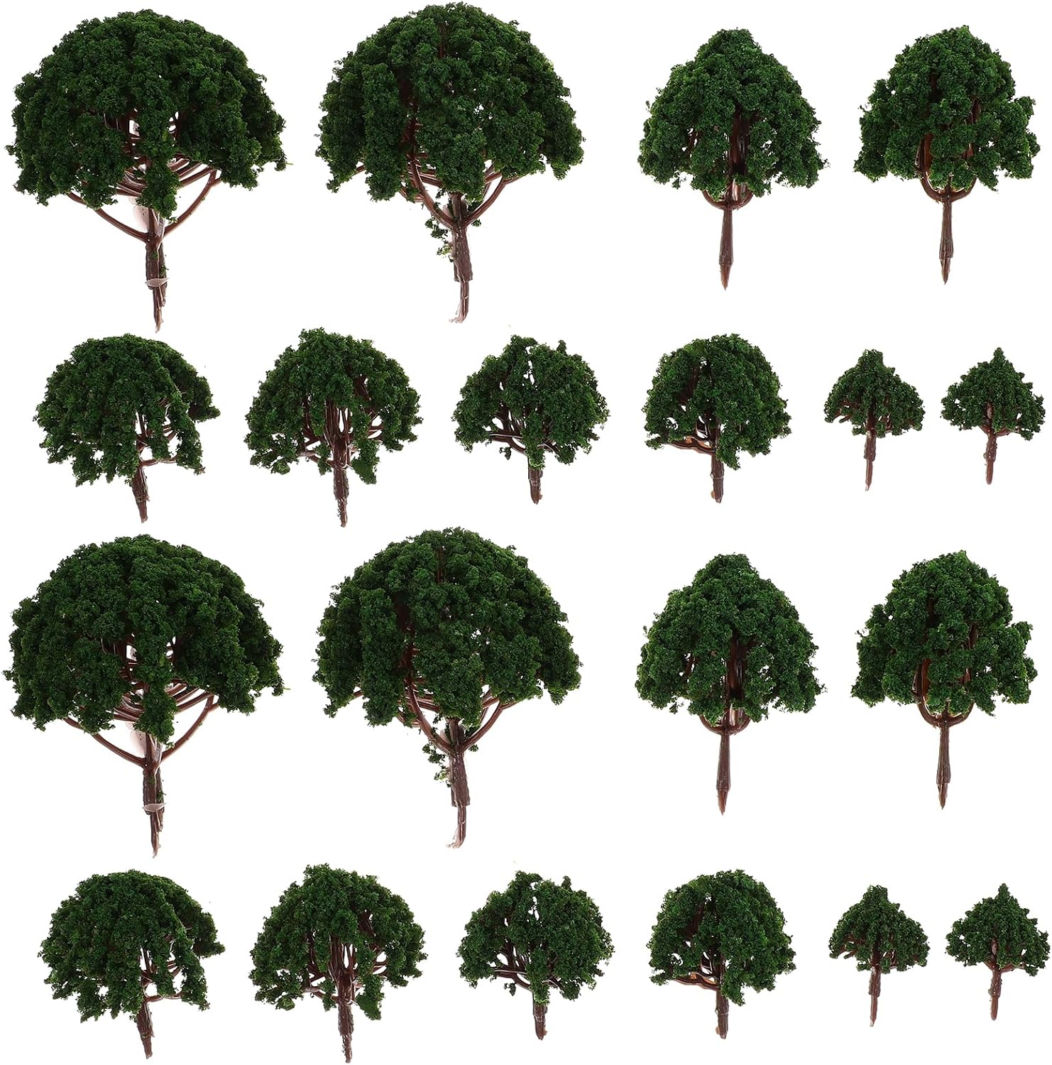 20 Pcs Model Trees Plastic Miniature Trees for Micro Landscape Train Scenery Decor Diorama Supplies